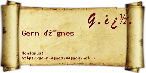 Gern Ágnes névjegykártya